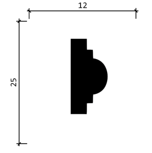 C1-DD35/Декоративный уголок гладкий (115*115*12мм)/4,